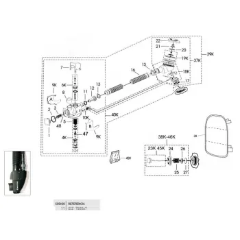 Cressi Corrugated Hose-direct System Oring Noir