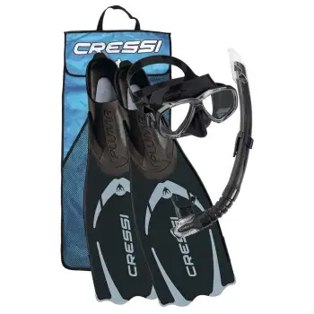 Cressi Kit Pluma Perla Pluma Gamma Snorkeling Set Refurbished Noir EU 43-44