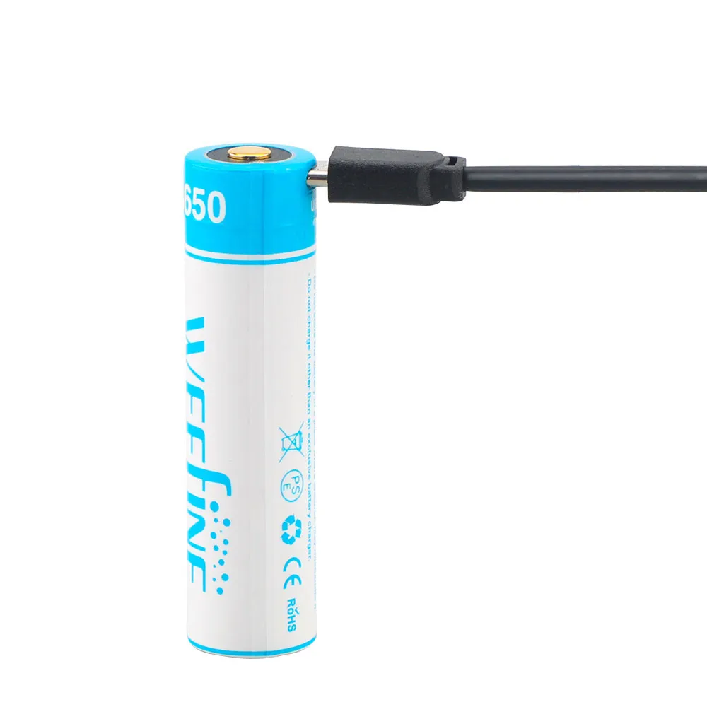 Weefine 18650 Usb-c 3.7v 3400mah Battery Clair