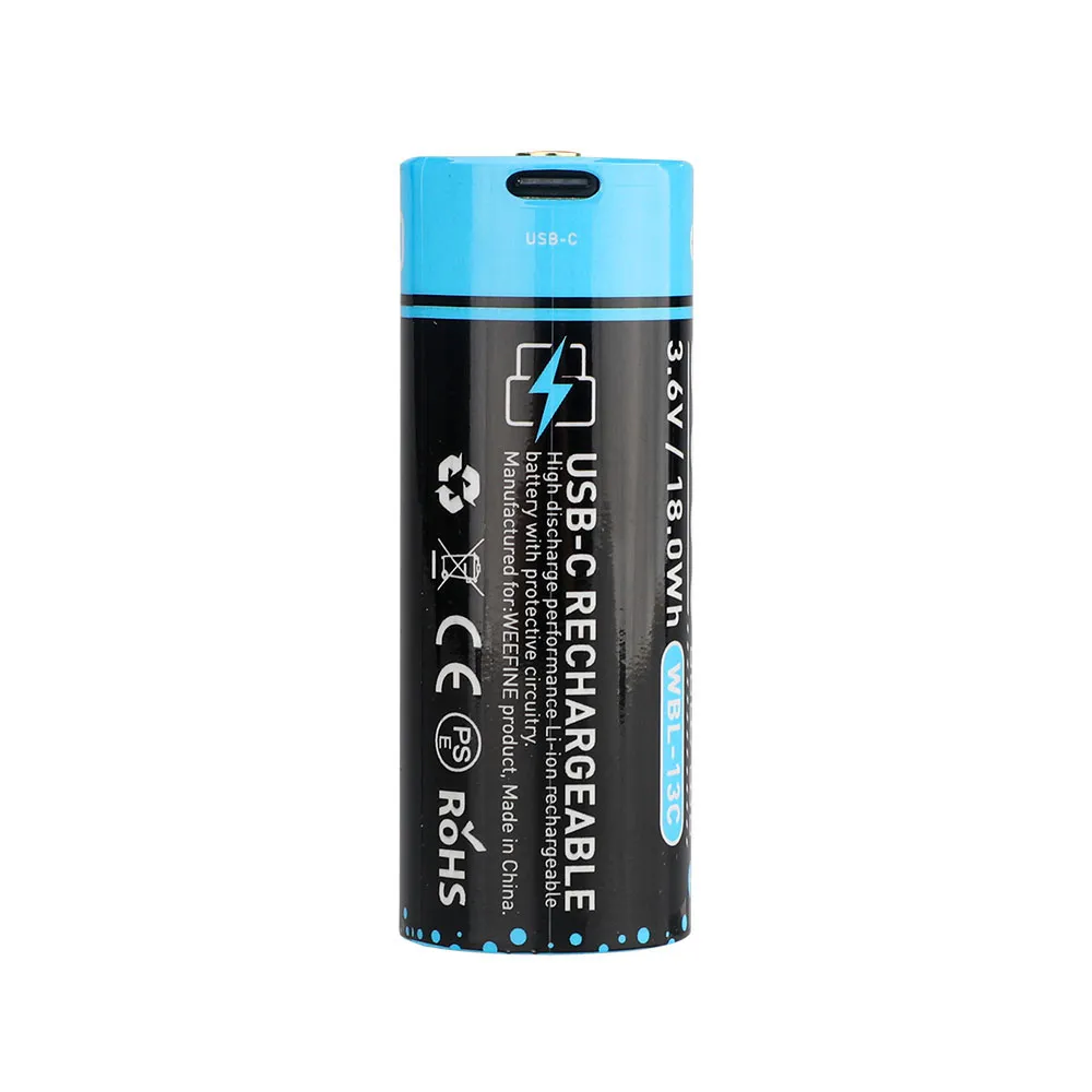 Weefine 26650 3.6v 5000mah Usb-c Battery Clair