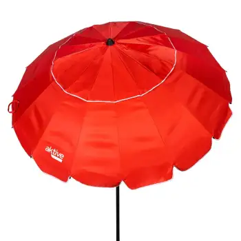 Aktive 195 Cm Antivition Beach With Tiltable Mast Beach Umbrella Refurbished Orange