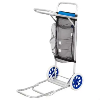 Aktive 62683 Folding Beach Cart With Large Wheels 47x75x104 Cm Argenté