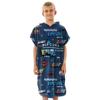 Rip Curl Print Poncho Bleu S-M