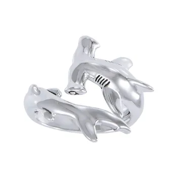Dive Silver Hammerhead Shark Open Ring Argenté 6