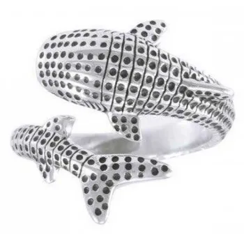 Dive Silver Spotted Whale Shark Ring Argenté 9