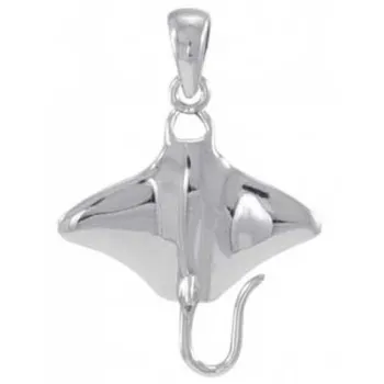Dive Silver Stingray Pendant Earring Argenté