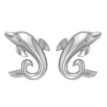 Dive Silver Small Dolphin Earrings Argenté
