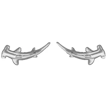 Dive Silver Small Hammerhead Shark Earrings Argenté