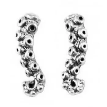 Dive Silver Small Octopus Tentacle Earrings Argenté