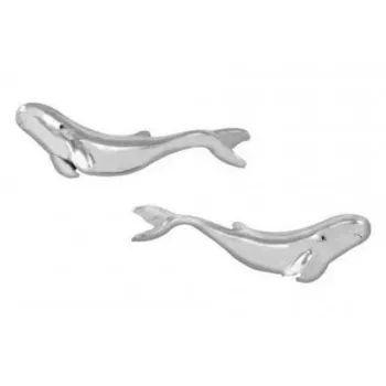 Dive Silver Small Pilot Whale Earrings Argenté