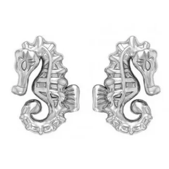 Dive Silver Small Seahorse Earrings Argenté