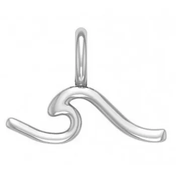 Dive Silver Wave Bead Pendant Argenté