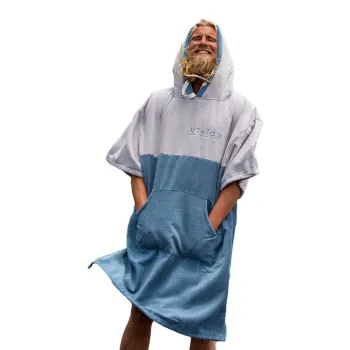 Vivida Original Poncho Bleu,Gris S-M