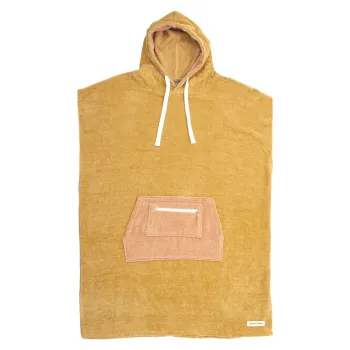 Ocean & Earth Daydream Hooded Woman Poncho Beige