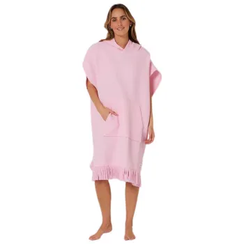Ocean & Earth Waffle Hooded Poncho Bleu
