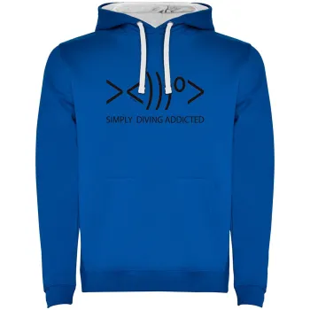 Kruskis Simply Diving Addicted Two-colour Hoodie Bleu 2XL Homme