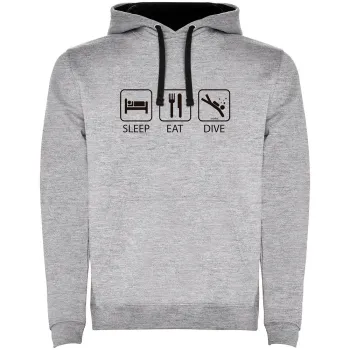 Kruskis Sleep Eat And Dive Two-colour Hoodie  2XL Homme