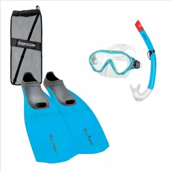 Abysstar Logo Junior Snorkeling Set Bleu EU 28-30 Enfants