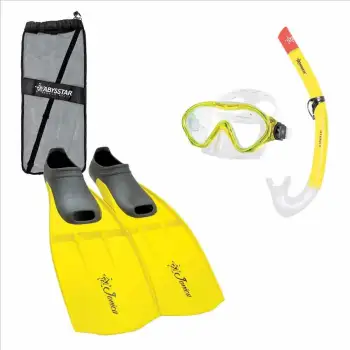 Abysstar Logo Junior Snorkeling Set Jaune EU 28-30 Enfants