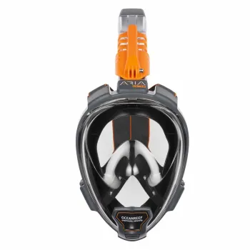 Ocean Reef Aria Qr+ Full Face Snorkeling Mask With Camera Holder Gris S-M