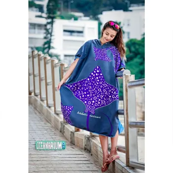 Oceanarium Eagle Ray Cloak Poncho Bleu