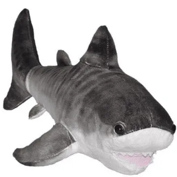 Wild Republic Shark Tiger Teddy Blanc,Gris