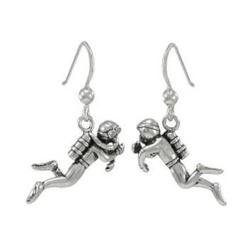 Scuba Gifts Long Diver Earrings Argenté