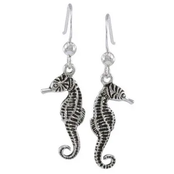 Scuba Gifts Long Seahorse Earrings Argenté