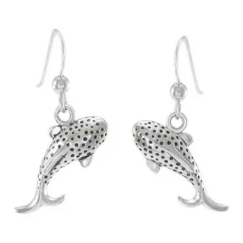Scuba Gifts Long Small Whale Shark Earrings Argenté