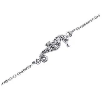 Scuba Gifts Seahorse Anklet Argenté 20 cm