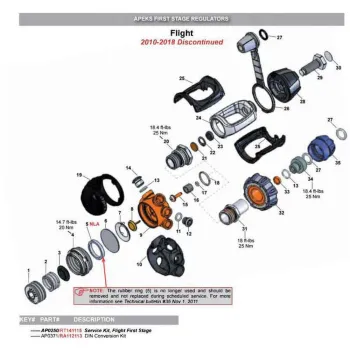 Apeks Conversion Kit Int/din 300b Flight Argenté
